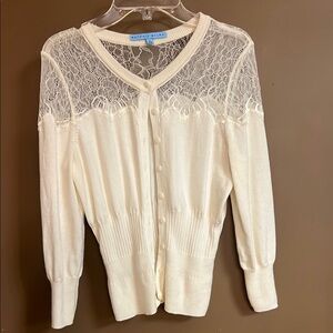 White Lace Cardigan Sweater